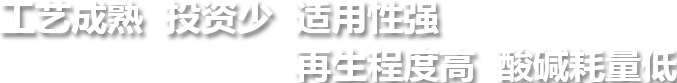 工藝成熟投資少適用性強(qiáng)再生程度高酸堿耗量低